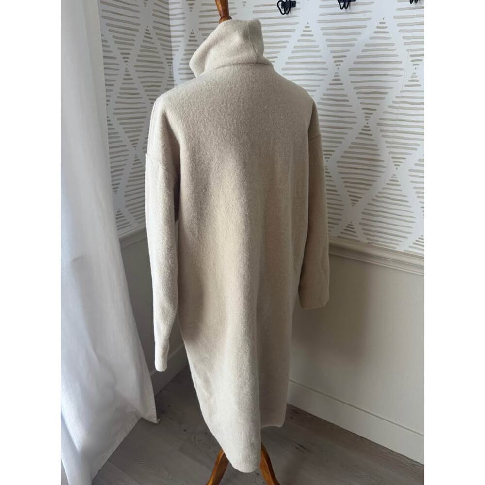 Zara Women’s Small Cream Fleece Mock Neck Midi Dress - Picture 5 of 7